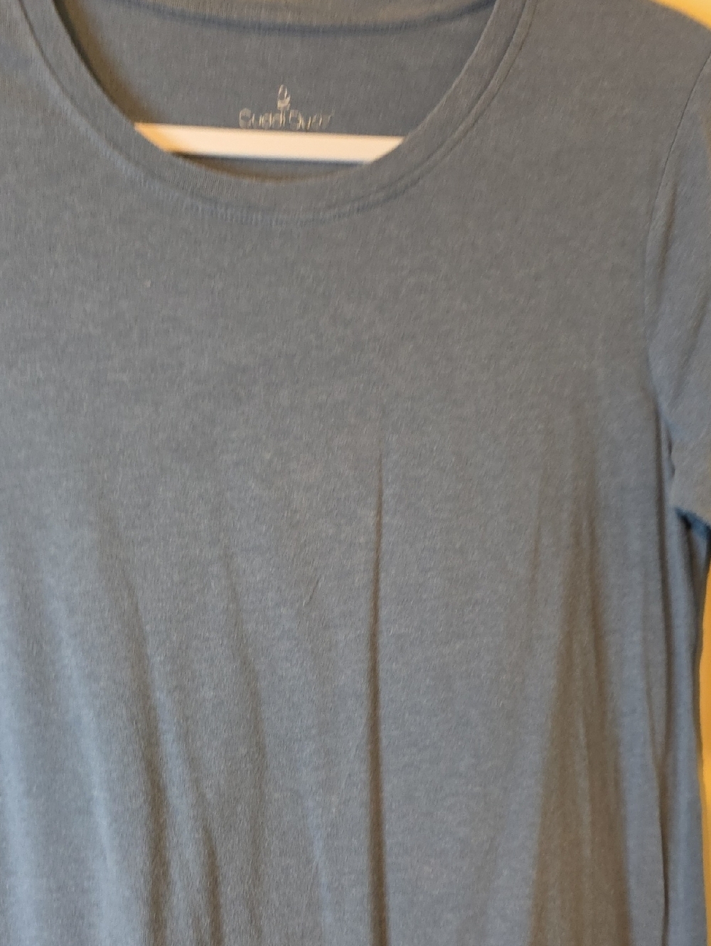 Cuddl Duds Soft Crewneck Tee in Heather Blue